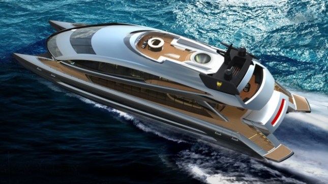 Porsche Design Catamaran Yacht top view #2