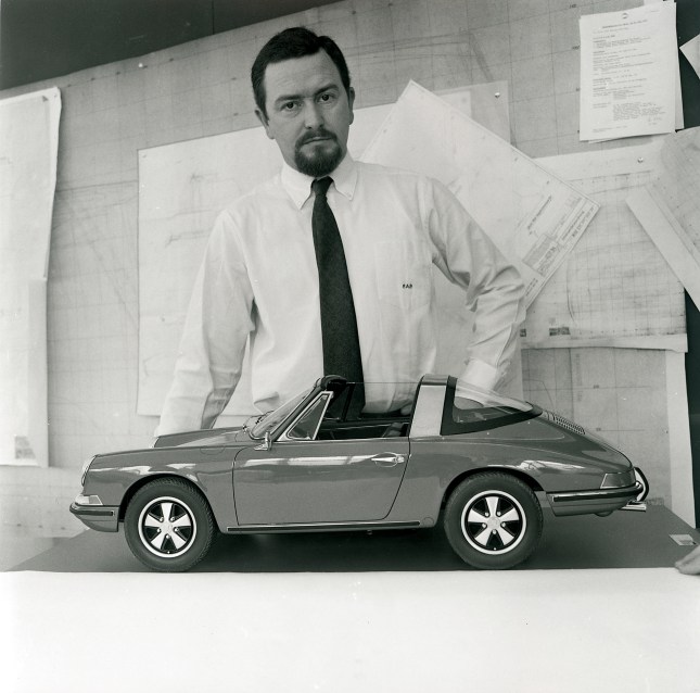 Ferdinand Alexander Porsche with model 911 S Targa (1968)