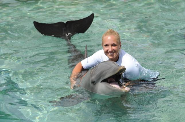 Sabine Lisicki im Miami Seaquarium