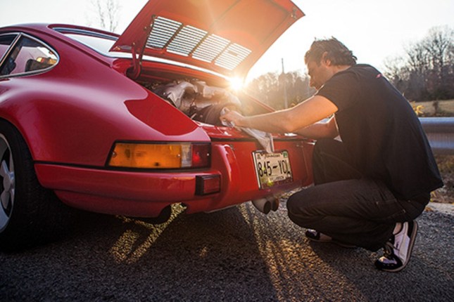 DARIO FRANCHITTI AND HIS PORSCHE 911 HOT ROD...photo by Clint Davis