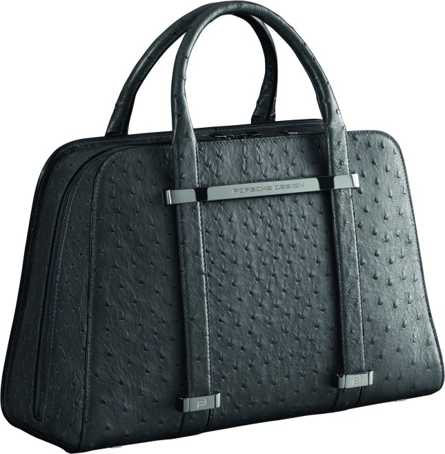 TwinBag in grey ostrich leather