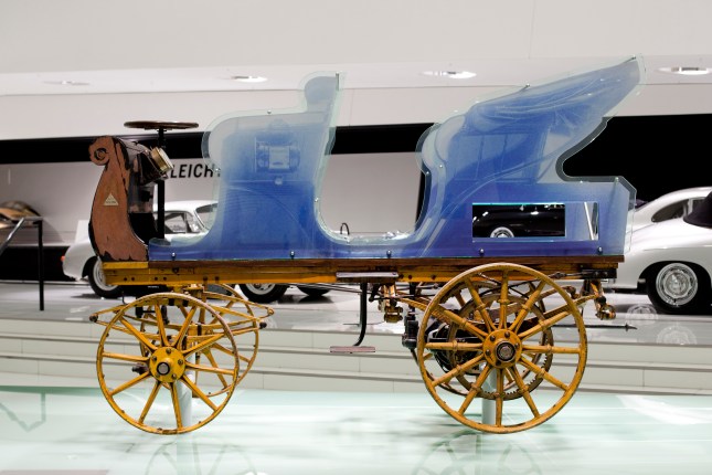 On February 1st, 2014 for the very first time on display at the Porsche Museum: The first design of Ferdinand Porsche from 1898.