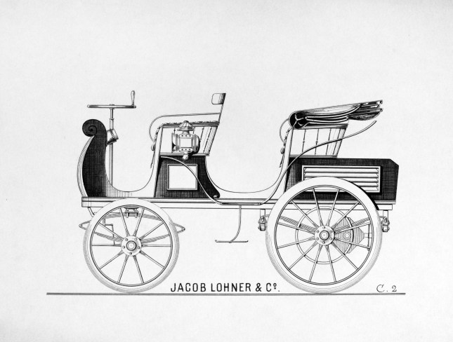 The draft of "Egger-Lohner electric vehicle C.2 Phaeton".
