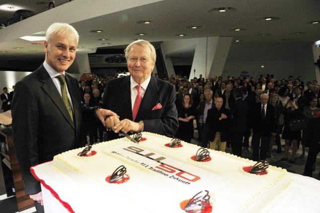Dr. Wolfgang Porsche and Matthias Müller open the Porsche Museum 50 Years of 911 anniversary