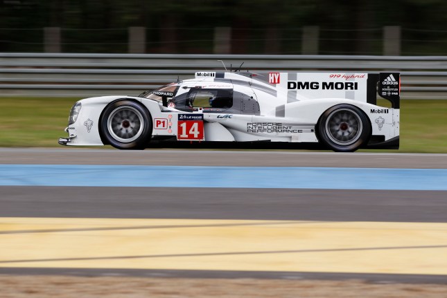 Porsche 919 Hybrid, Porsche Team: Romain Dumas, Neel Jani, Marc Lieb, - during the 2014 Le Mans 24 hours test day, on June 1st 2014, at Le Mans circuit, France. Photo Florent Gooden / DPPI