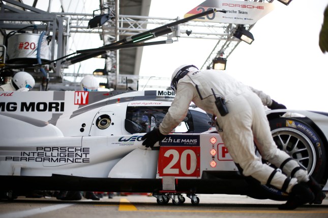 Porsche 919 Hybrid, Porsche Team: Timo Bernhard, Brendon Hartley, Mark Webber,during the 2014 Le Mans 24 hours test day, on June 1st 2014, at Le Mans circuit, France. Photo Florent Gooden / DPPI