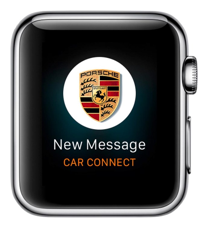 Porsche Car Connect for Apple Watch: Notifications about new messages of the PCC app